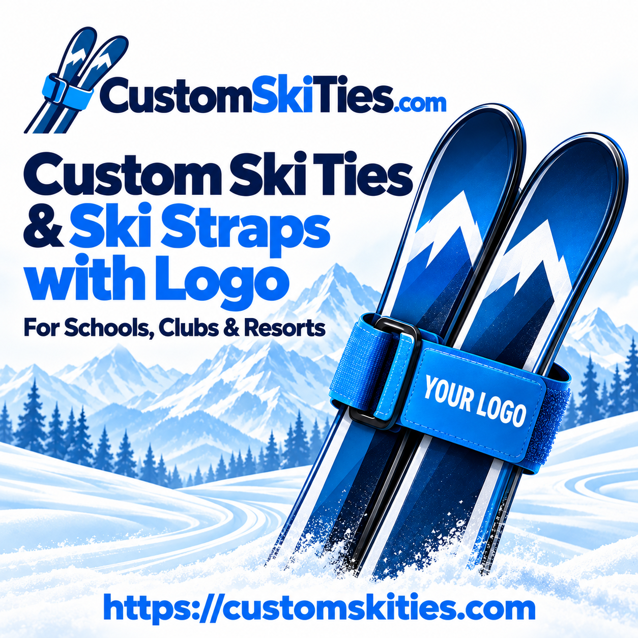 Personalized Ski Straps for Ski Schools, Clubs & Resorts