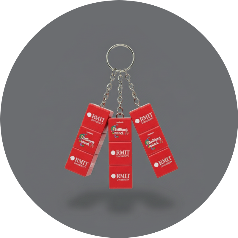 	Branded Rubik’s cube keychains