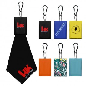 Custom Printed Microfiber Cleaning Cloth Keychains – Pe...