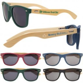 Custom Sunglasses with Bamboo Temples & UV400 Protectio...