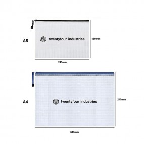 Custom Zipper Document Bags – Mesh Plastic Pouches with...