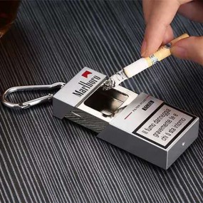 Square Pocket Ashtrays with Keychain Customized Logo Pr...