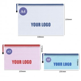 Custom Zipper Document Bags – Mesh Plastic Pouches with...