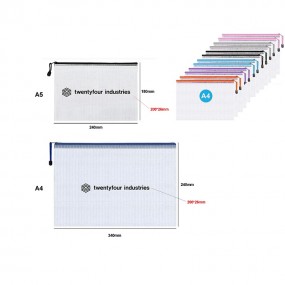 Custom Zipper Document Bags – Mesh Plastic Pouches with...