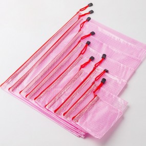 Custom Zipper Document Bags – Mesh Plastic Pouches with...