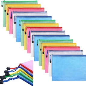 Custom A4 Document Pouches with Zipper | Branded Mesh P...