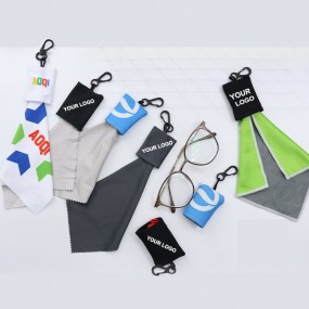 Custom Printed Microfiber Cleaning Cloth Keychains – Pe...
