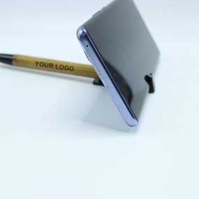 Custom Bamboo Pens with Phone Holder | Personalized Pro...